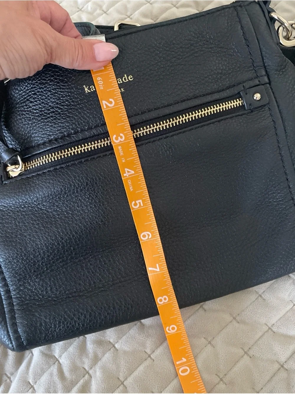 kate spade Black Pebbled Leather Crossbody with Gold Hardware
